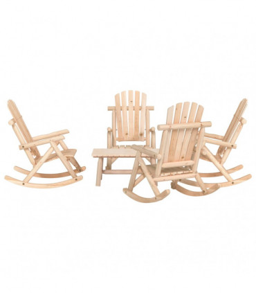 vidaXL 5 Piece Garden Lounge Set Solid Wood Spruce