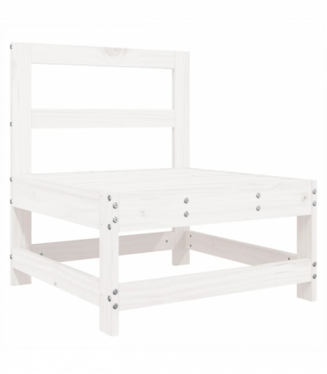 vidaXL 5 Piece Garden Sofa Set White Solid Wood Pine