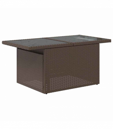 vidaXL 5 Piece Garden Sofa Set with Cushions Brown Poly Rattan Acacia