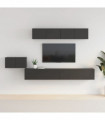 vidaXL 5 Piece TV Cabinet Set Black Engineered Wood