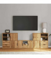 vidaXL 5 Piece TV Units with Storage ODDA Solid Wood Pine