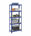 vidaXL 5-Layer Storage Shelf Blue Steel&Engineered Wood