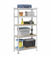 vidaXL 5-Layer Storage Shelf Silver Steel&Engineered Wood