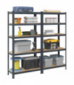 vidaXL 5-Layer Storage Shelves 2 pcs Anthracite Steel&Engineered Wood