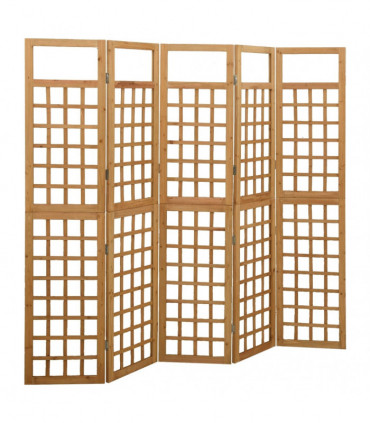 vidaXL 5-Panel Room Divider/Trellis Solid Fir Wood 201.5x180 cm