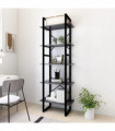 vidaXL 5-Tier Book Cabinet Grey 60x30x175 cm Engineered Wood