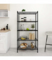 vidaXL 5-Tier Storage Shelf 90x35x180 cm Black 250 kg