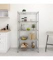 vidaXL 5-Tier Storage Shelf 90x35x180 cm Chrome 250 kg