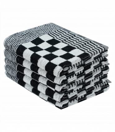 vidaXL 50 Piece Towel Set Black and White Cotton