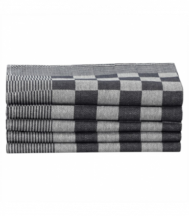 vidaXL 50 Piece Towel Set Black and White Cotton