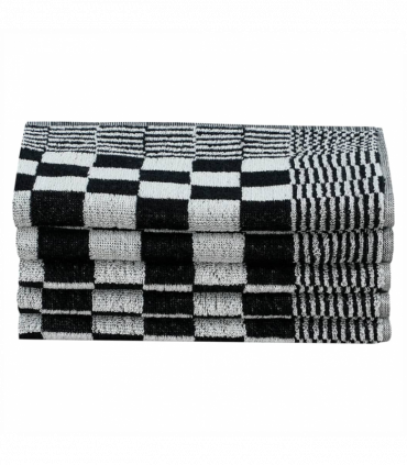 vidaXL 50 Piece Towel Set Black and White Cotton
