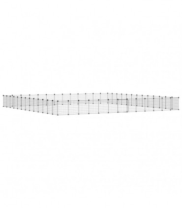 vidaXL 52-Panel Pet Cage with Door Black 35x35 cm Steel