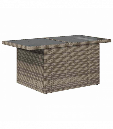 vidaXL 6 Piece Garden Sofa Set with Cushions Black Poly Rattan Acacia