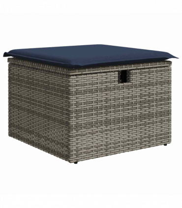 vidaXL 6 Piece Garden Sofa Set with Cushions Black Poly Rattan Acacia