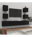 vidaXL 6 Piece TV Cabinet Set Black Engineered Wood