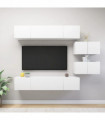 vidaXL 6 Piece TV Cabinet Set White Engineered Wood