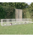 vidaXL 6-Panel Rabbit Cage 327x79x54 cm Galvanised Iron