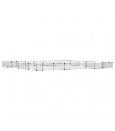 vidaXL 60-Panel Pet Cage with Door Black 35x35 cm Steel