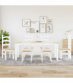 vidaXL 7 Piece Dining Set Panama White Solid Wood Pine