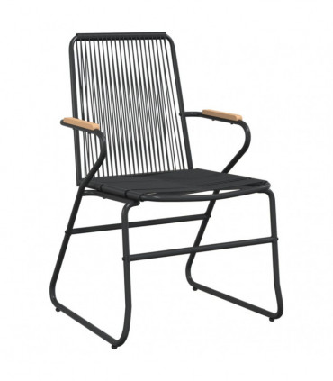 vidaXL 7 Piece Garden Dining Set Black PVC Rattan