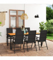 vidaXL 7 Piece Garden Dining Set Black and Brown