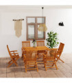 vidaXL 7 Piece Garden Dining Set Solid Teak Wood
