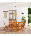 vidaXL 7 Piece Garden Dining Set Solid Teak Wood