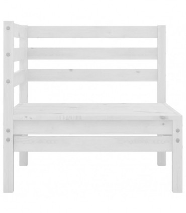 vidaXL 7 Piece Garden Lounge Set White Solid Pinewood