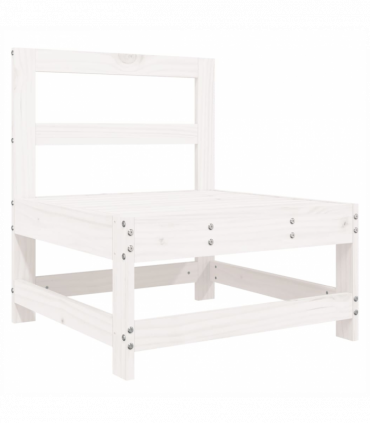 vidaXL 7 Piece Garden Sofa Set White Solid Wood Pine