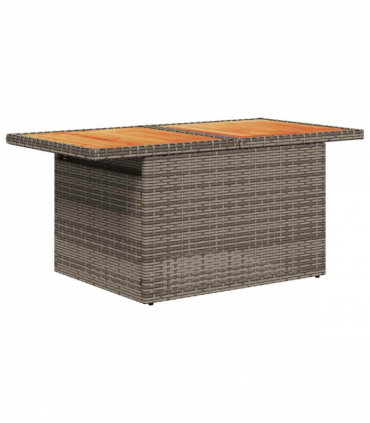 vidaXL 7 Piece Garden Sofa Set with Cushions Grey Poly Rattan Acacia