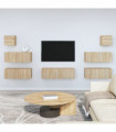vidaXL 7 Piece TV Cabinet Set Sonoma Oak Engineered Wood