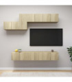 vidaXL 7 Piece TV Cabinet Set Sonoma Oak Engineered Wood