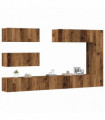 vidaXL 7 Piece TV Cabinet Set Wall-mounted Old Wood Engineered Wood
