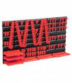 vidaXL 71 Piece Storage Kit with Wall Panels Red and Black
