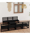 vidaXL 8 Piece Garden Lounge Set Black Solid Pinewood