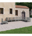 vidaXL 8 Piece Garden Lounge Set Grey Solid Pinewood