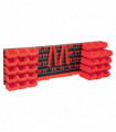 vidaXL 80 Piece Storage Bin Kit with Wall Panels Red and Black