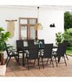 vidaXL 9 Piece Garden Dining Set Black