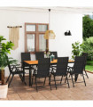 vidaXL 9 Piece Garden Dining Set Black and Brown