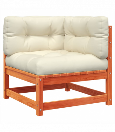 vidaXL 9 Piece Garden Sofa Set with Cushions Wax Brown Solid Wood Pine