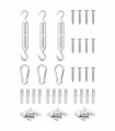 vidaXL 9 Piece Sunshade Sail Accessory Set Stainless Steel