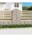 vidaXL Arched Gabion Basket 100x30x200/220 cm Galvanised Iron