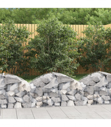vidaXL Arched Gabion Basket 100x50x40/60 cm Galvanised Iron