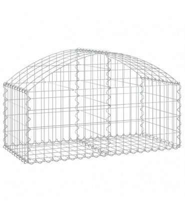 vidaXL Arched Gabion Basket 100x50x40/60 cm Galvanised Iron