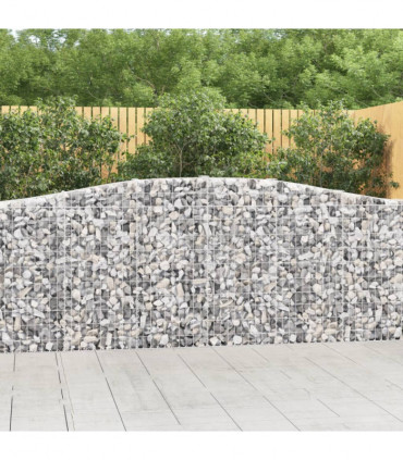 vidaXL Arched Gabion Basket 400x30x100/120 cm Galvanised Iron