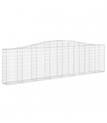 vidaXL Arched Gabion Basket 400x30x100/120 cm Galvanised Iron