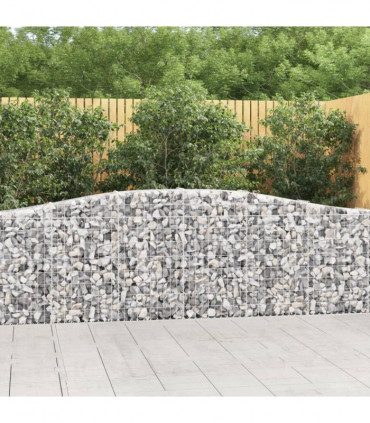 vidaXL Arched Gabion Basket 400x30x80/100 cm Galvanised Iron