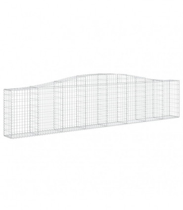 vidaXL Arched Gabion Basket 400x30x80/100 cm Galvanised Iron