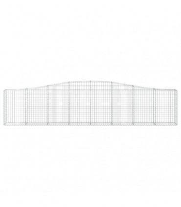vidaXL Arched Gabion Basket 400x30x80/100 cm Galvanised Iron