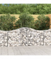 vidaXL Arched Gabion Baskets 10 pcs 200x50x80/100 cm Galvanised Iron